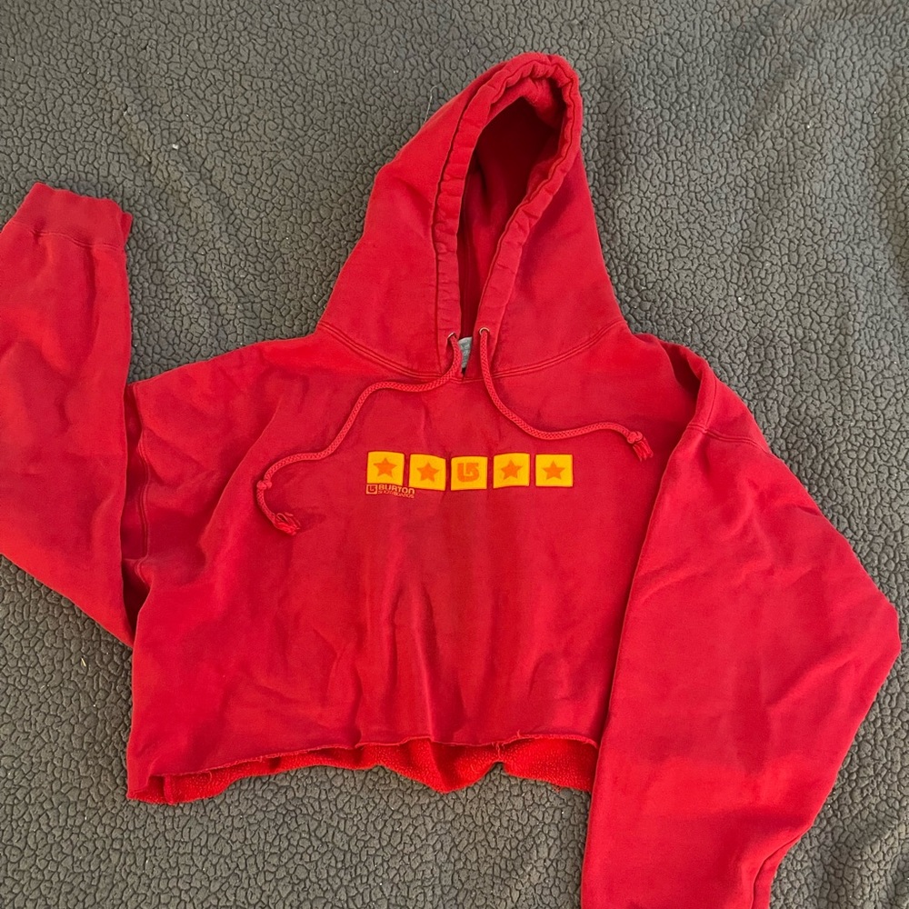 vintage cropped burton snowboard hoodie size XL can fit small medium large or XL